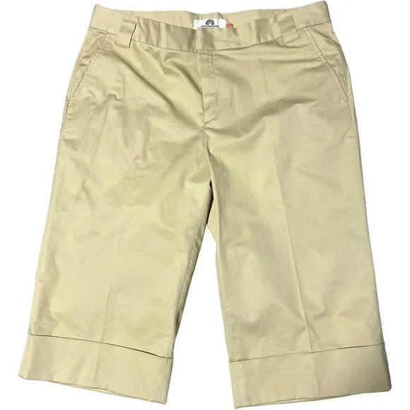 Women's Weatherproof Garment Company Cuffed Capri Khaki Chino Size 14 - Picture 1 of 8